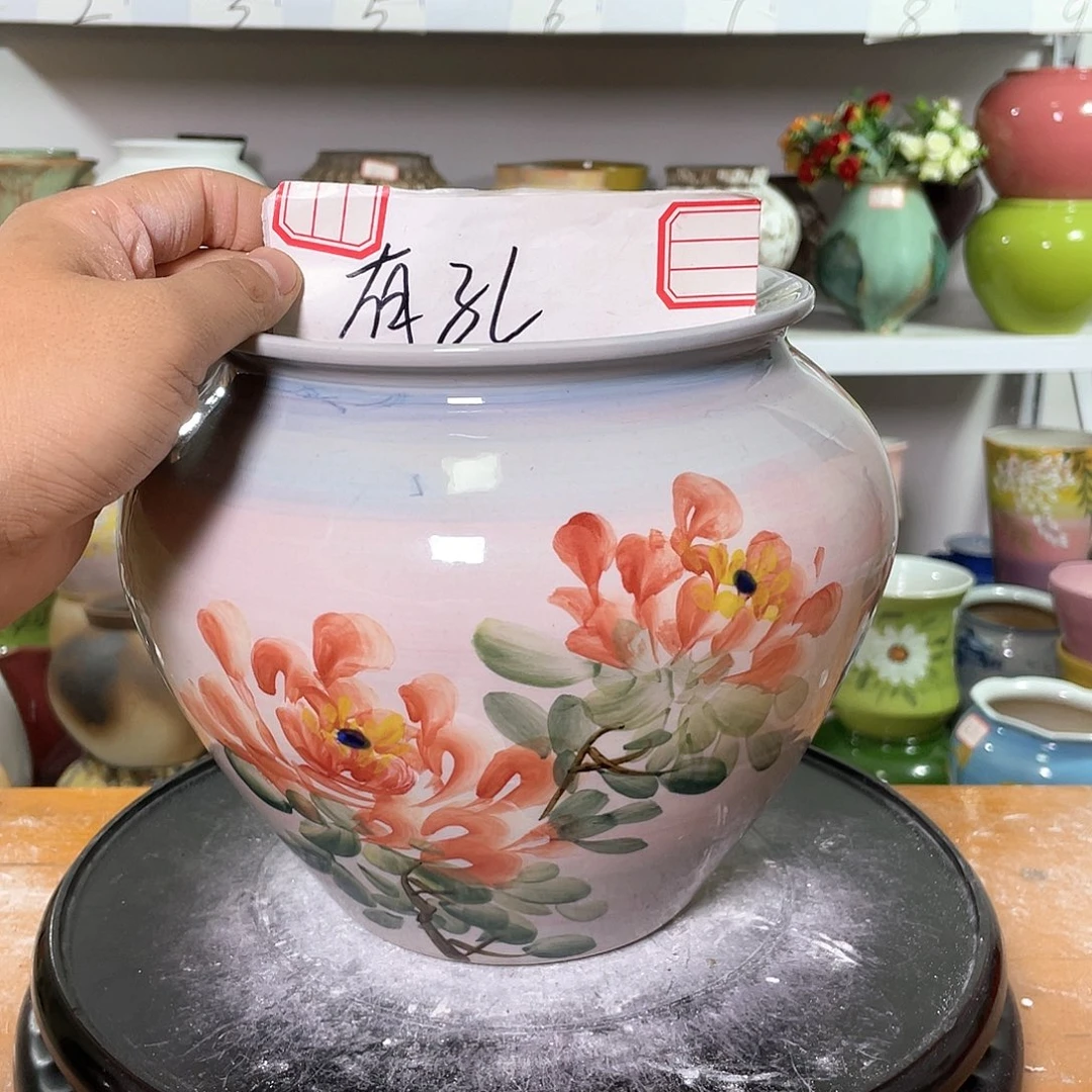景德镇陶瓷花盆口16.5高20.5