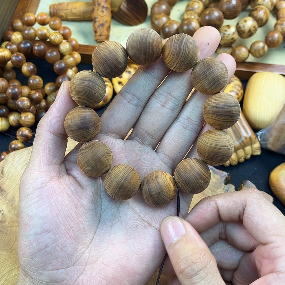 柏木（崖柏）手串/手链20黑油泥料无磨