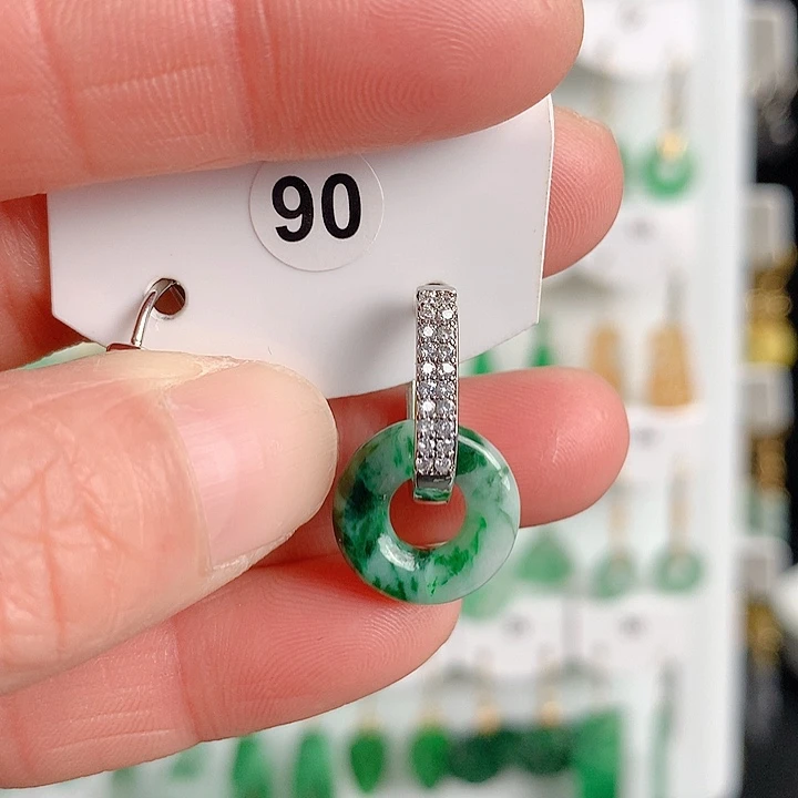 翡翠耳饰未镶嵌蓝*翡翠