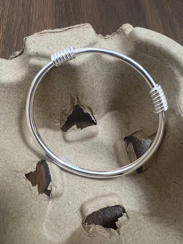 足银手镯 足银素圈手镯可调节20g