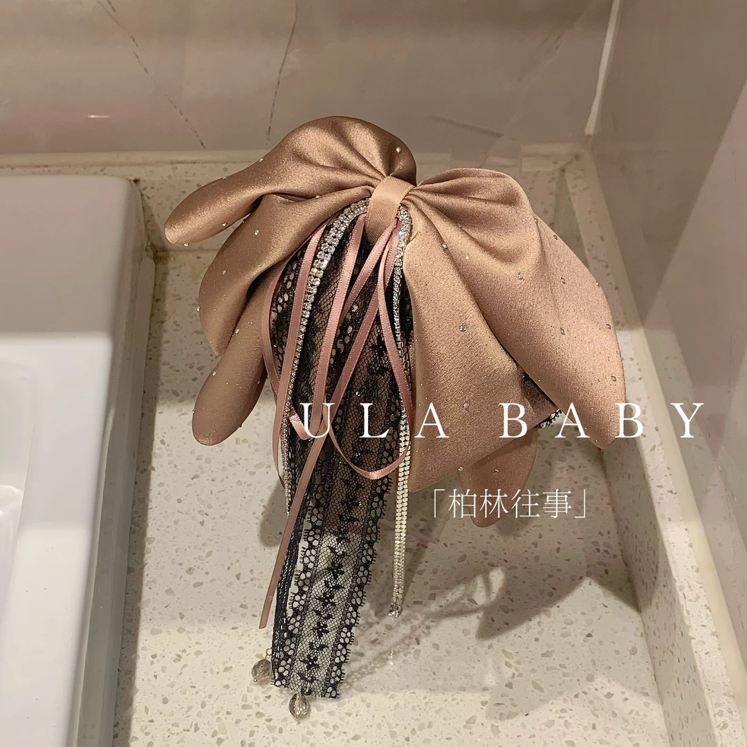 【喜儿ula】11-30-3「柏伶往事」蕾丝流苏飘带细闪高级感马尾抓夹