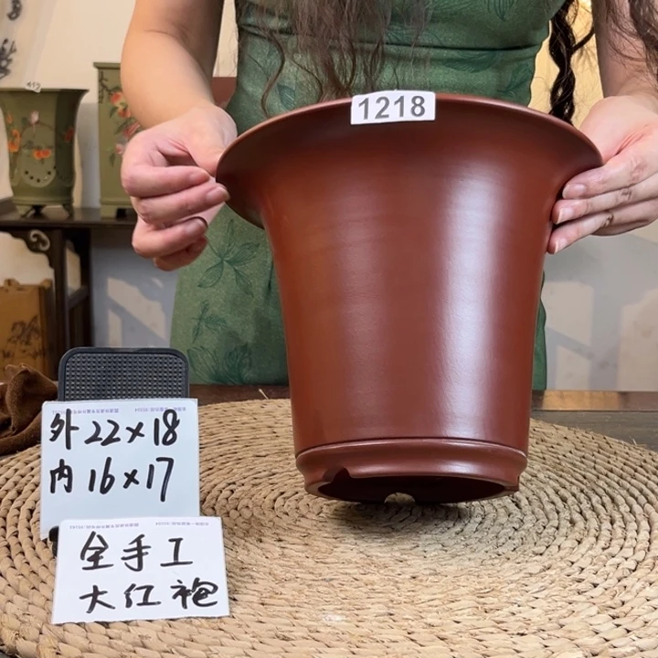 紫砂花盆 全手工大红袍 新品1218