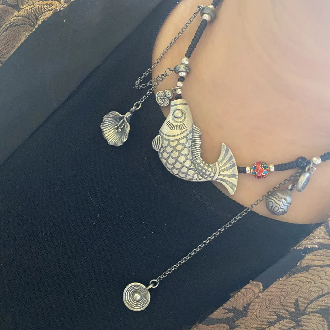 吊坠925银 大姐同款精品时尚年年有鱼吊坠项链02