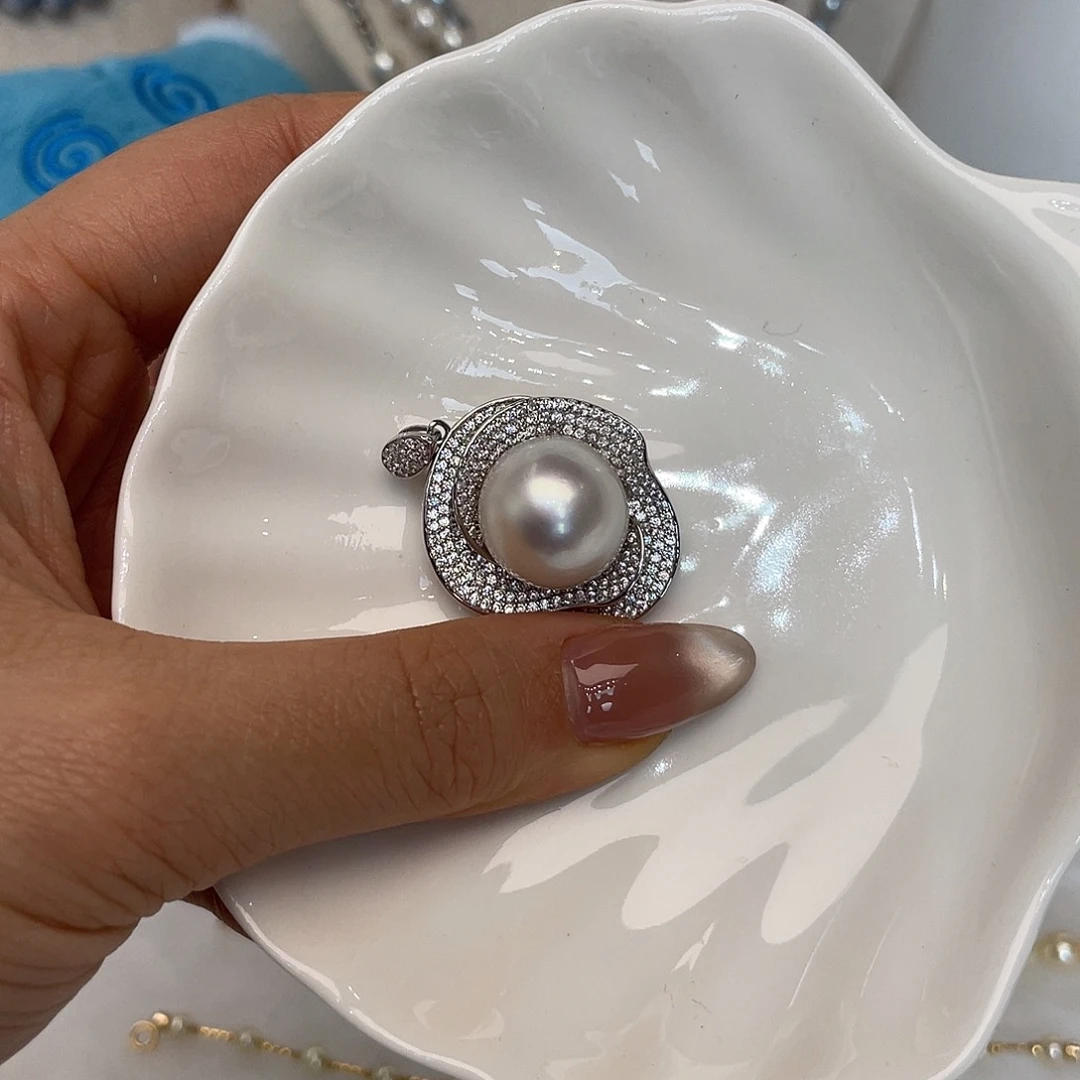 吊坠(不含链)海水珍珠银S925镶嵌