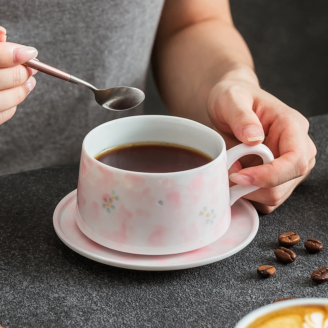 特别好看高颜值精致设计高级感轻奢日式ins风的陶瓷咖啡杯碟套装