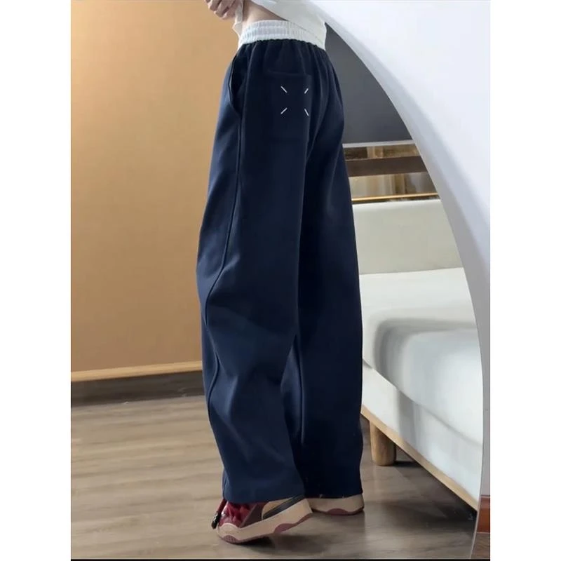 藏青色马吉拉弯刀运动卫裤男秋季美式潮牌裤美式男款运动弯刀卫裤