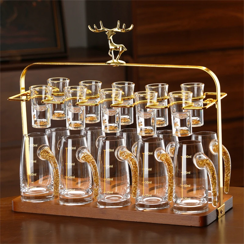 爆款2025新款白酒杯套装家用一口杯二两分酒器高级感水晶玻璃酒具