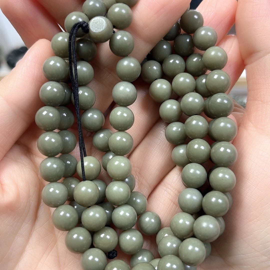 和田玉未镶嵌手链卡8圆珠108+6