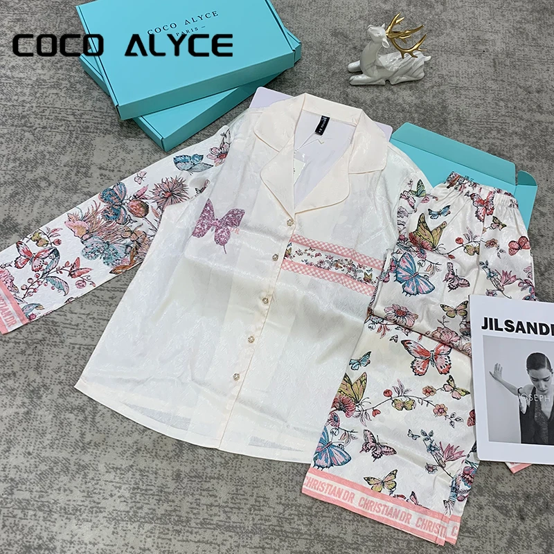 【花花006】女装家居服睡衣套装春夏新款女士外穿轻奢设计-23778