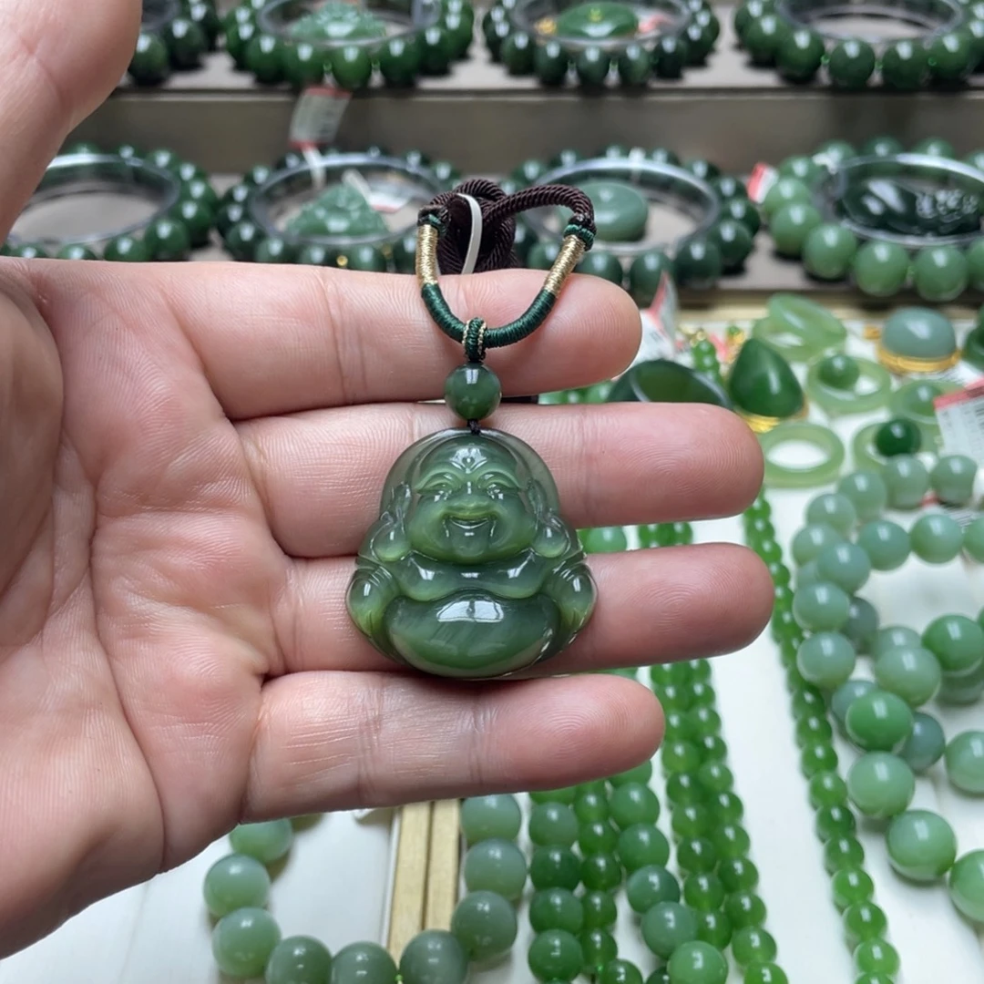 和田玉（碧玉）未镶嵌吊坠(赠链)