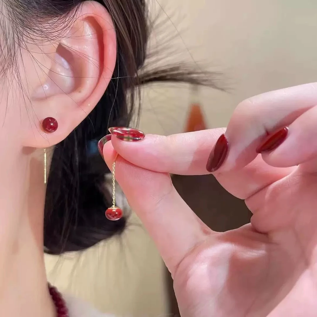 足银仿珍珠耳饰 S纯银安哥拉相思流苏耳线女轻奢小众高级耳饰20