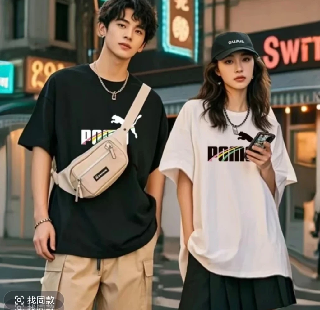 Y短袖时尚百搭潮流情侣休闲潮流ins半袖圆领印花夏季男女同款T恤