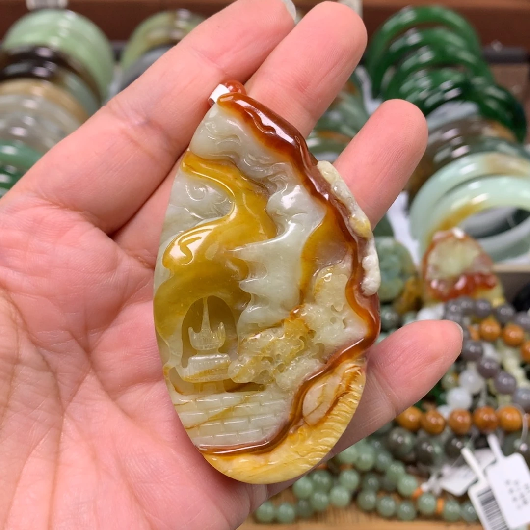 未镶嵌岫玉颈饰吊坠