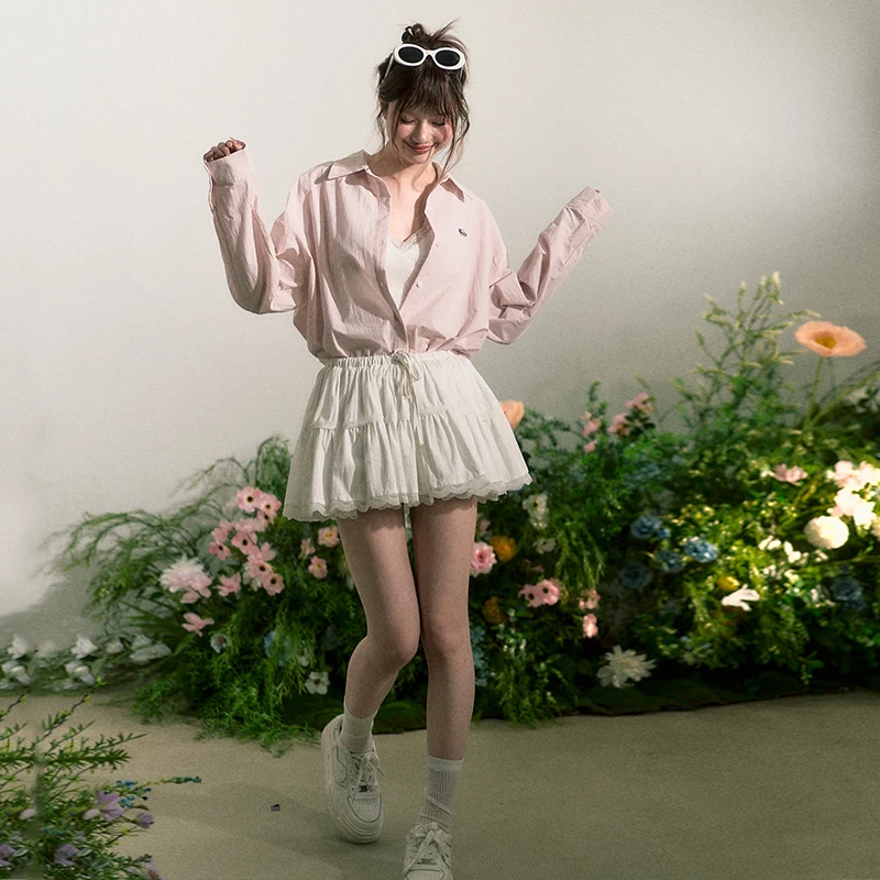 RECOIN R1C简约休闲宽松落肩衬衫女2025春装新款百搭显瘦纯棉衬衣