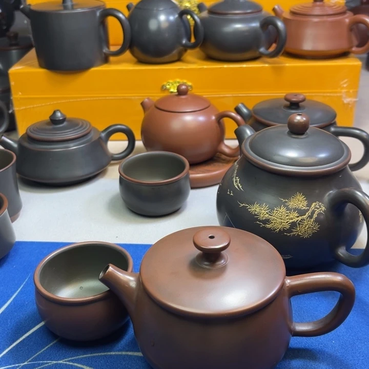 陶瓷q汉瓦古铜色250cc十个杯子