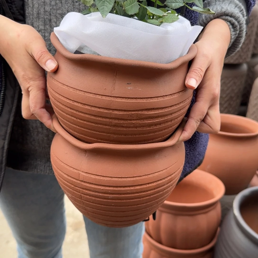 紫砂花盆口20高17宜兴紫砂