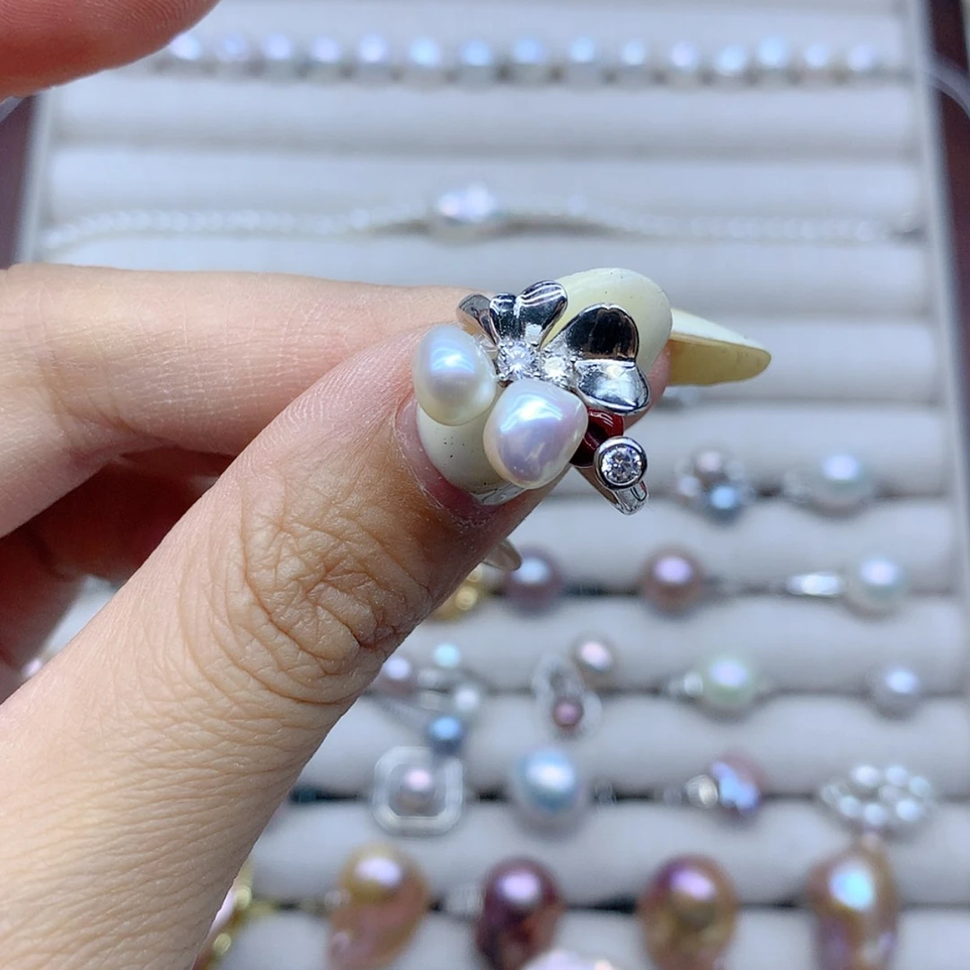 【闪购商品】淡水珍珠戒指银S925镶嵌