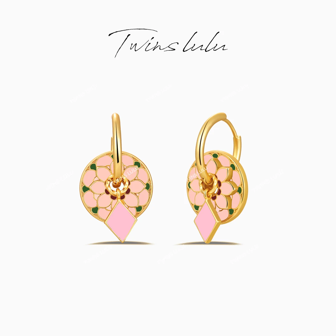 TWINS LULU 镀k金 国风潮流【寻梦欢】新中式对称设计耳环TSL1680