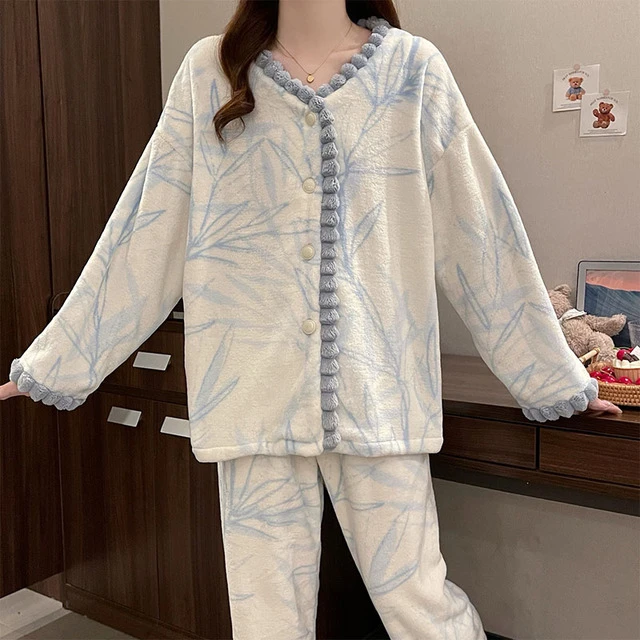 蕉内【官方正品】断码珊瑚绒睡衣女秋冬季开衫加厚加法兰绒2025感