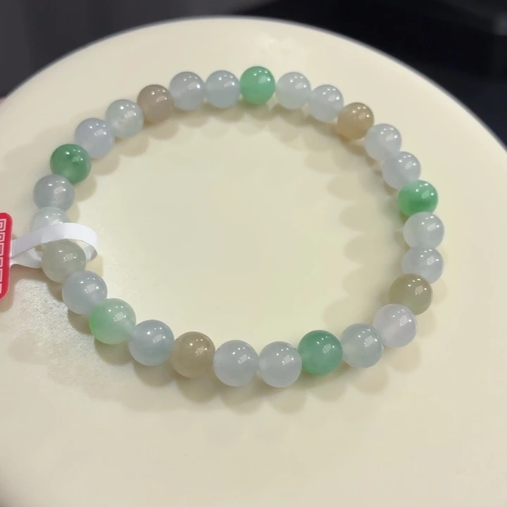翡翠未镶嵌手链冰胶多宝卡6.8