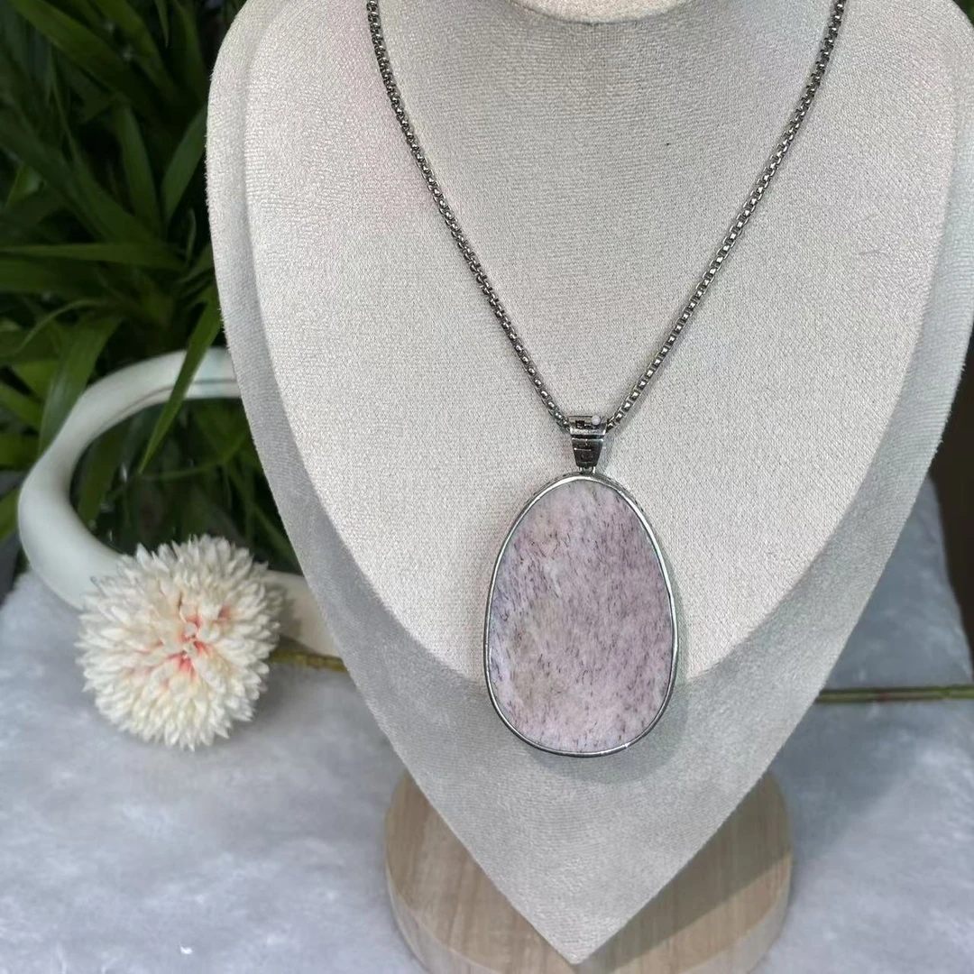 粉色大水滴项链吊坠