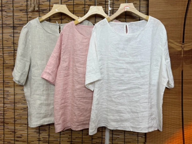 ［淇淇推荐］休闲风文艺小版百搭亚麻小衫（胸围120，衣长62）