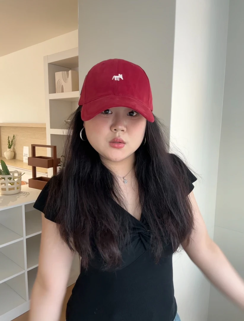 复古安可拉红磨毛大头围半硬顶棒球帽显脸小冲冲冲时尚百搭学生