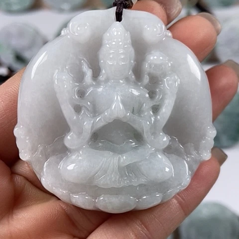 翡翠颈饰未镶嵌观音福利