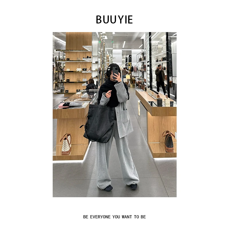 BUUYIE 25SS【南法假日】慵懒风开衫外套+阔腿裤套装 2470554