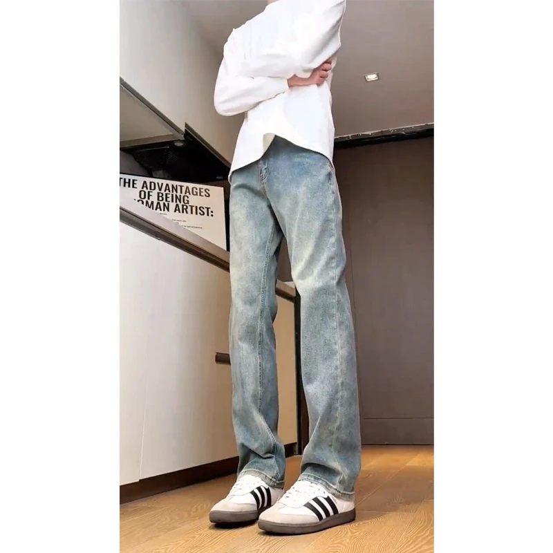 美式潮牌复古牛仔裤男款2025秋冬新款宽松高街痞帅直筒长裤