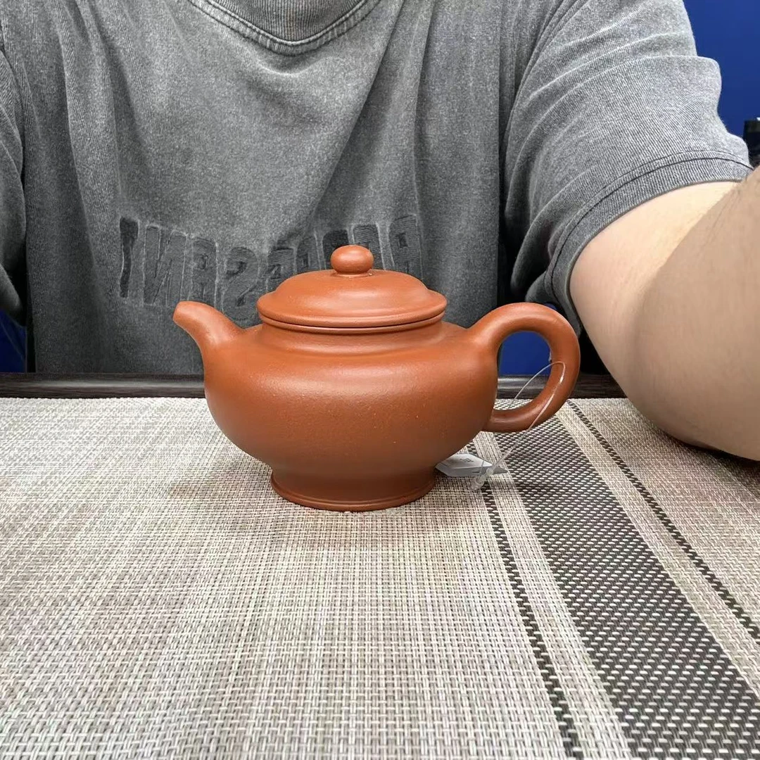 新华日报优选宜兴原矿手工紫砂壶WH[掇只 朱泥 200CC]