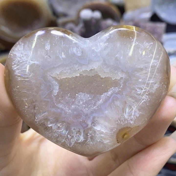 未镶嵌珠宝半成品水晶白晶爱心