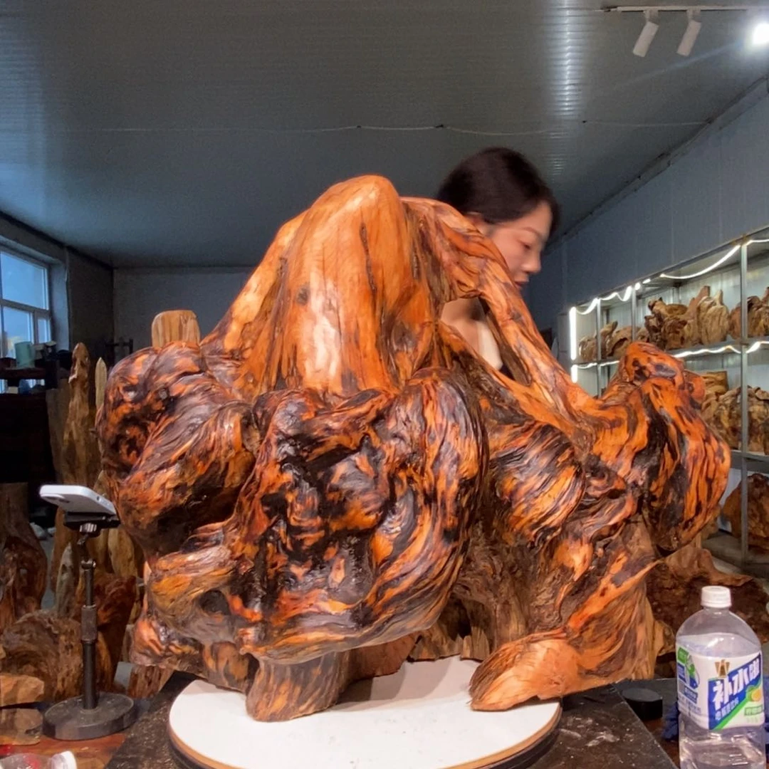 高***斌木琥珀木，自然风格根雕