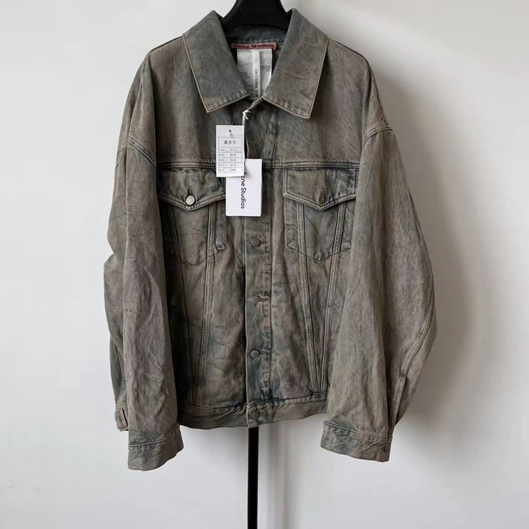 未使用 Acne studio 纯色翻领纽扣牛仔外套 A16