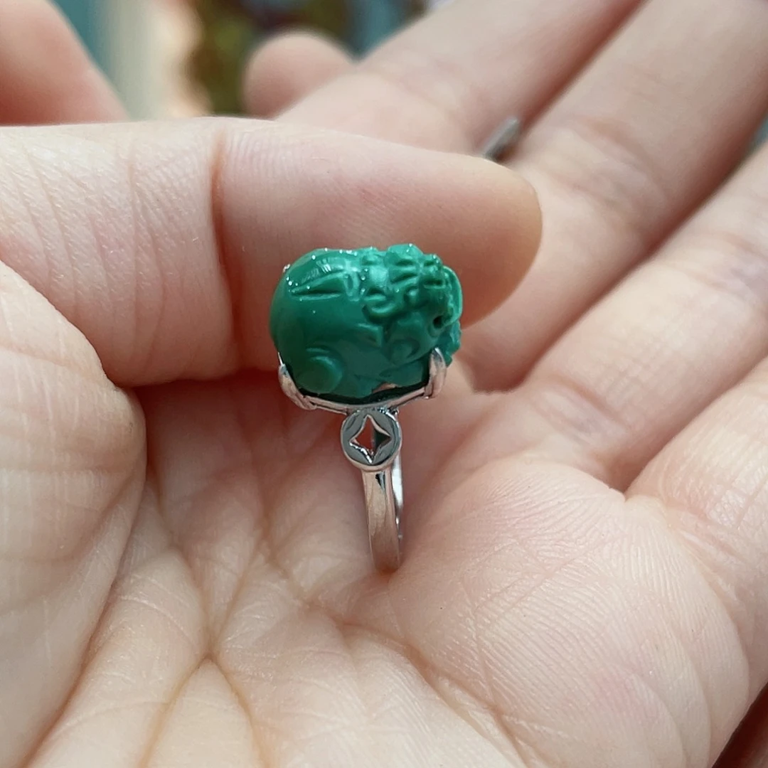 绿松石戒指银S925镶嵌