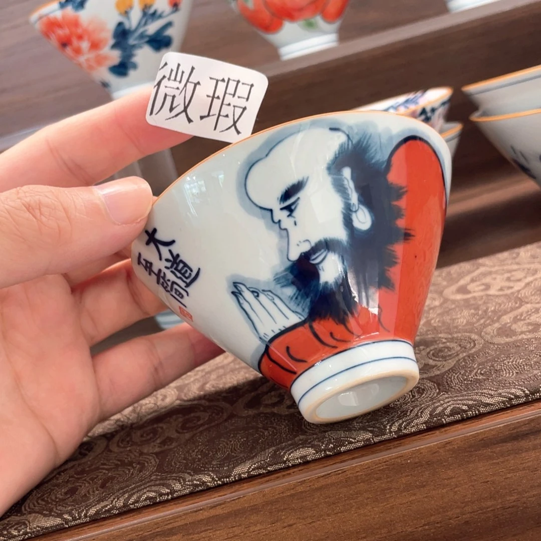釉下手绘茶具微瑕