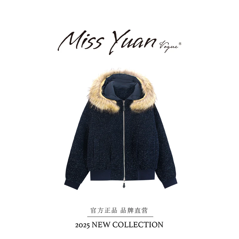 M.Y媛总【新星美学】冬季新款拉链毛领连帽卫衣短外套MY2969D