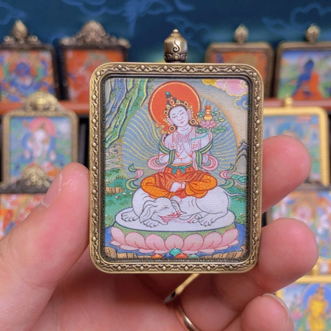 吊坠嘎赤普贤菩萨唐卡