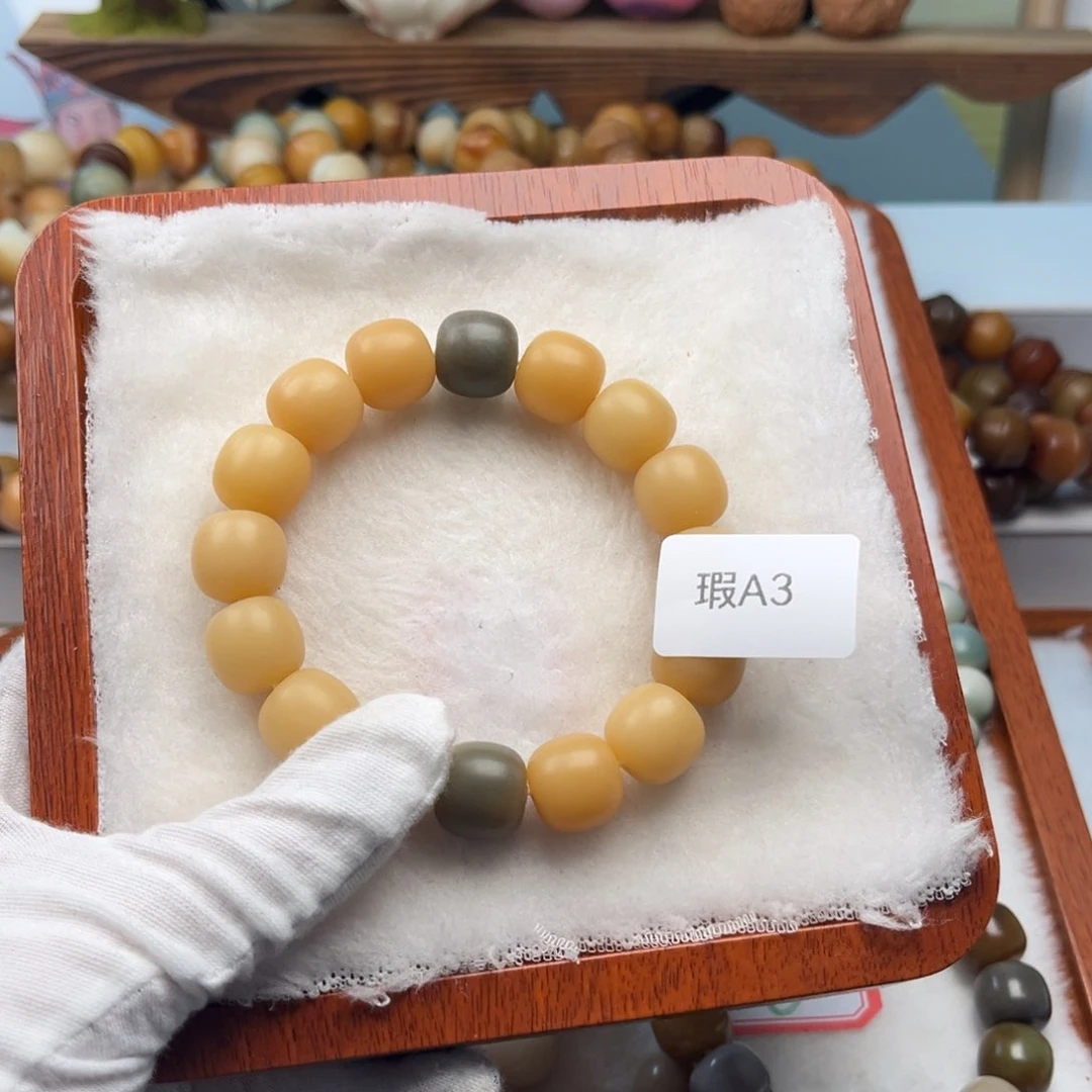 菩提根/象牙果手串德****物13mm桶珠一串瑕A3