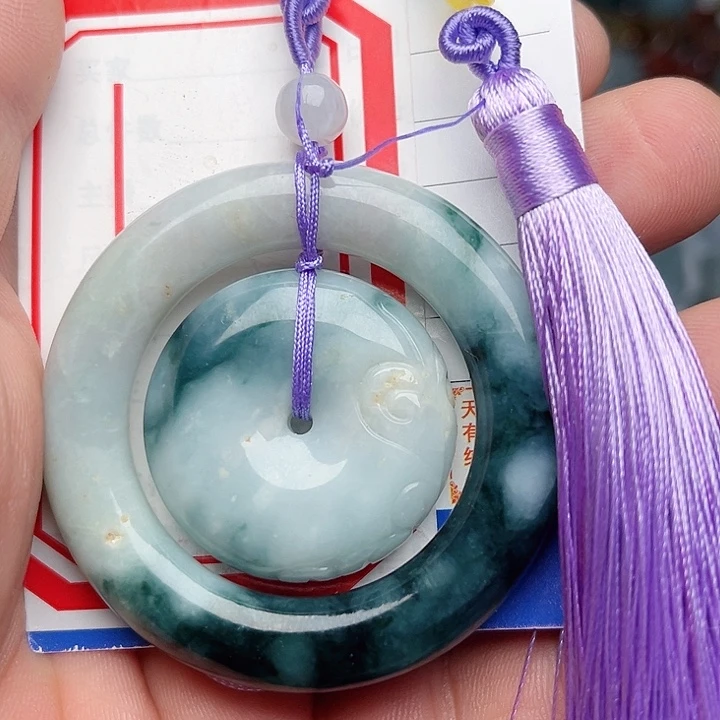 翡翠颈饰未镶嵌平安字母扣 车挂