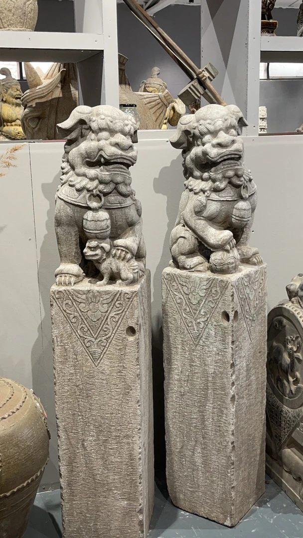 庭院摆件，青石拴马桩，高度130厘米