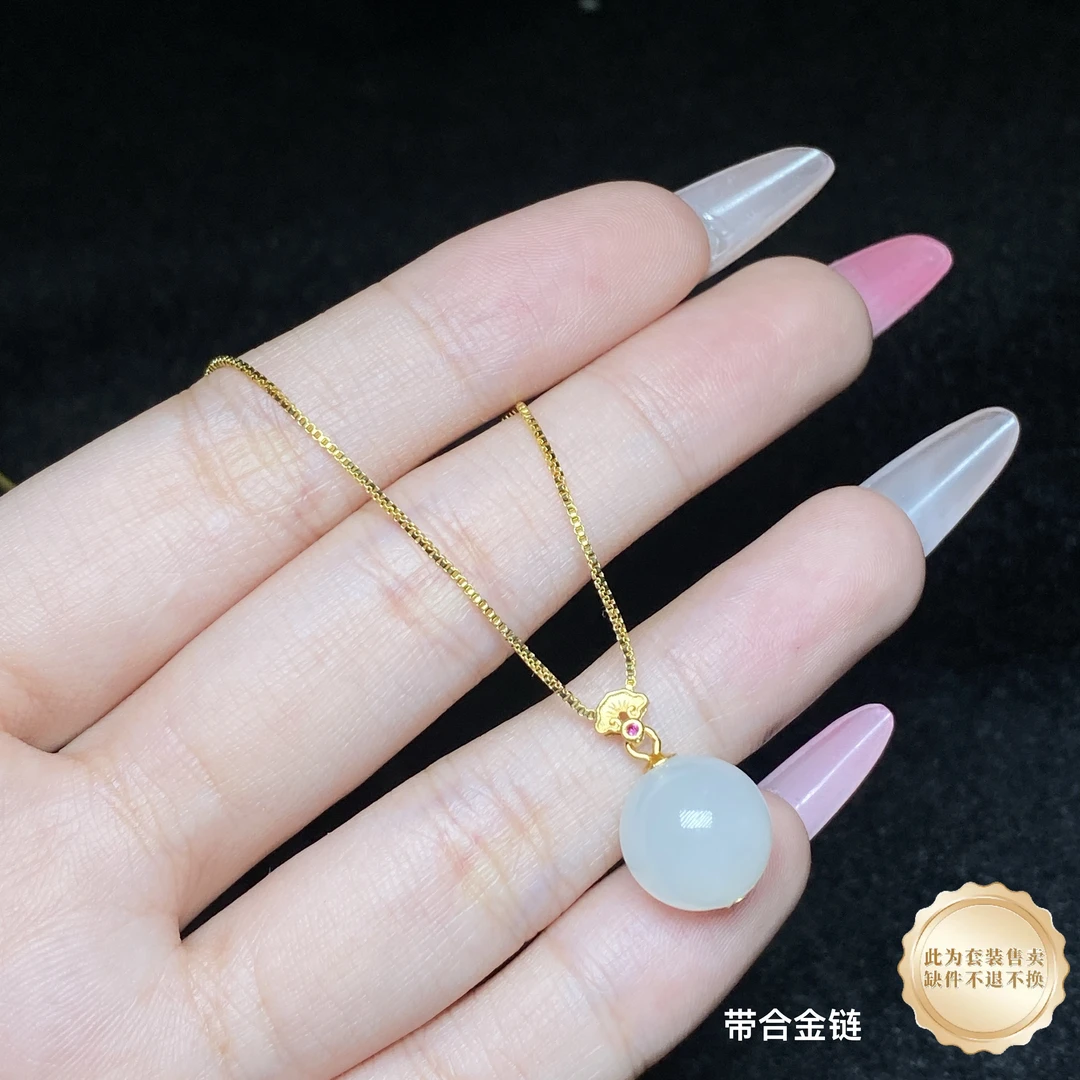 【小北好物】S925银和田玉吊坠带合金链【多样性发一件】QS05X138