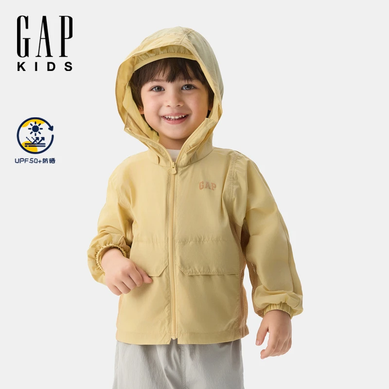 Gap【大小童同款】男幼童大童2025夏季防晒外套儿童装766528/766514