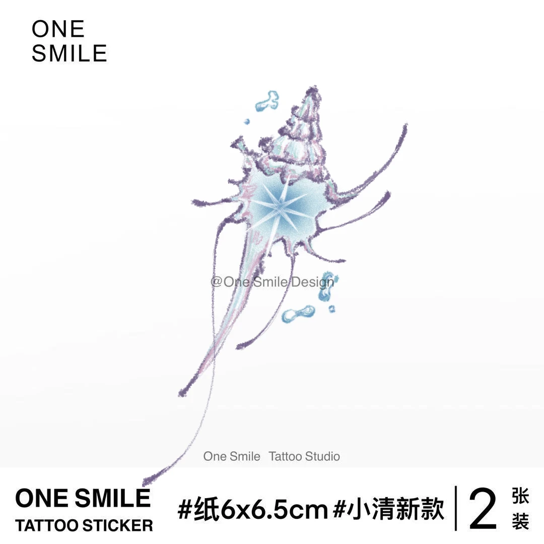 ONESMILE 海螺星 简约卡通可爱彩色高级持久防水学生小清新纹身贴