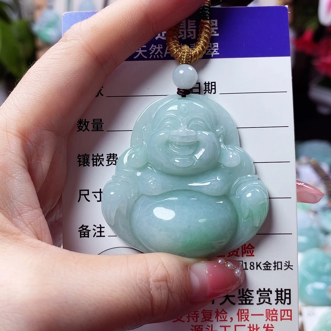 翡翠未镶嵌颈饰佛公38