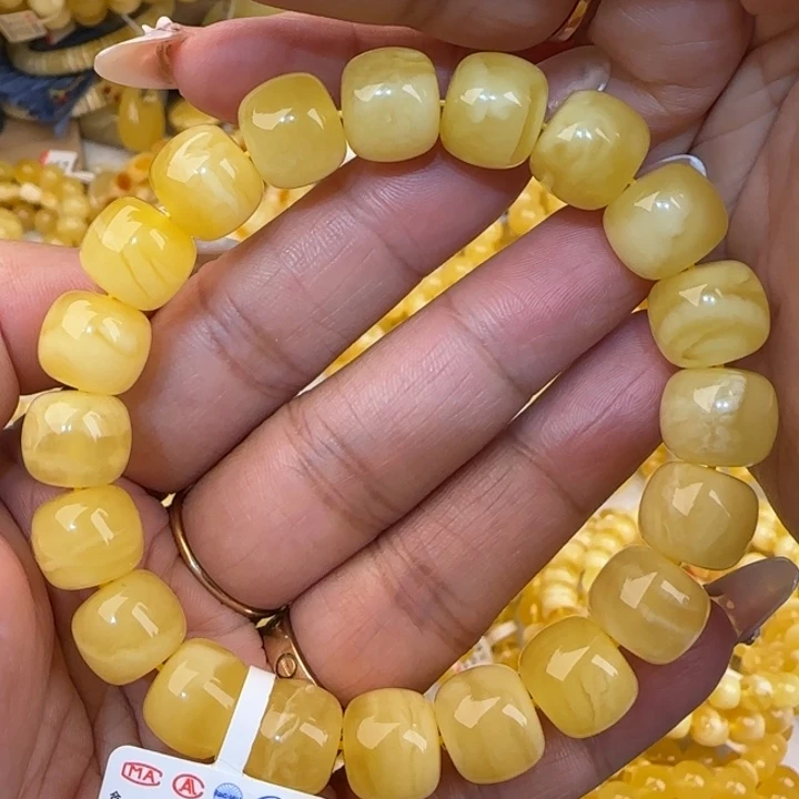 未镶嵌蜜蜡手链白花老型手串
