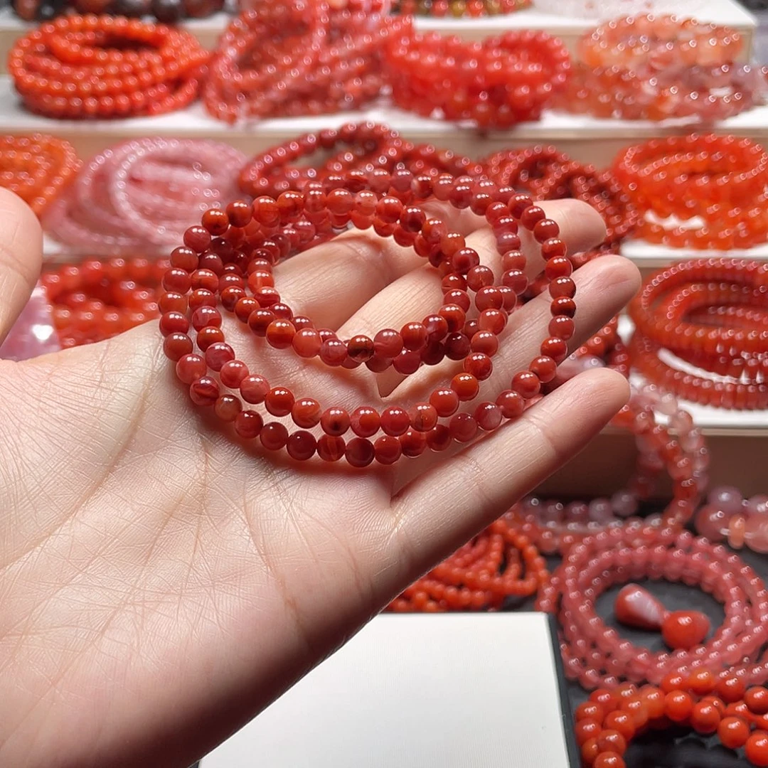 南红玛瑙未镶嵌手链