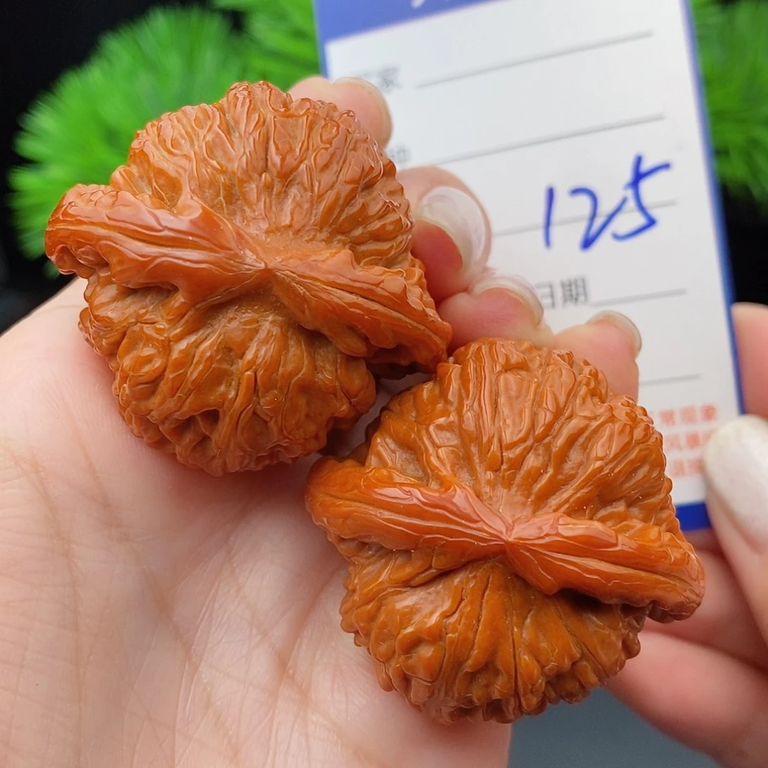 文玩核桃把件43球白125