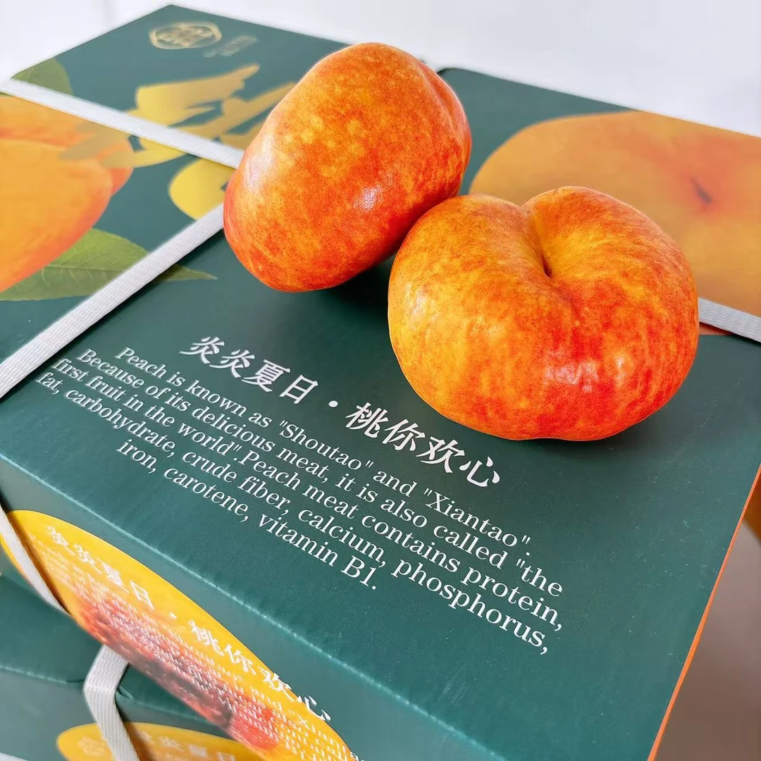 产地直采 彩虹蟠 净重4斤左右 毛重4.7斤 哇！这个桃子真的好吃