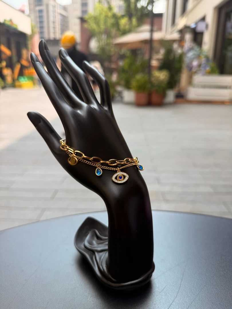 钛钢手链 恶魔之眼 双层 民族风 不掉色 精品 手链